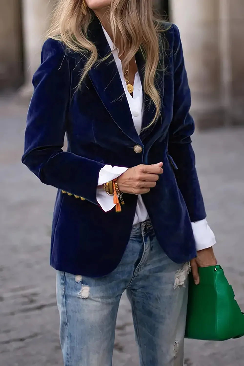 Reese | Blazer à Col Revers Bouton Unique