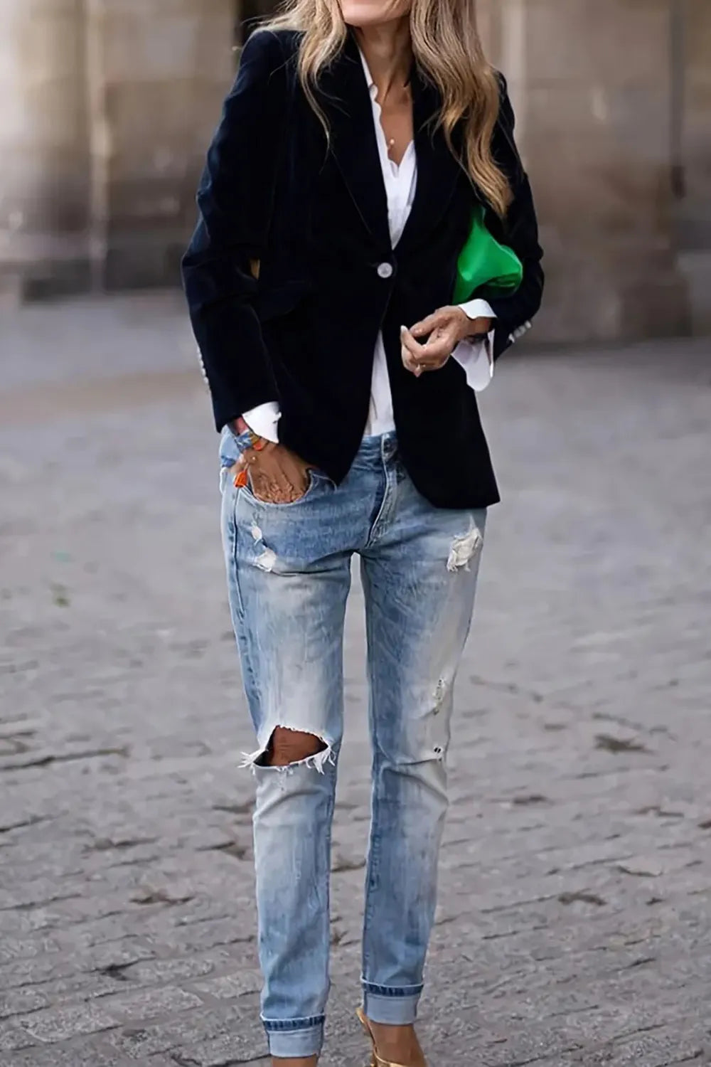 Reese | Blazer à Col Revers Bouton Unique