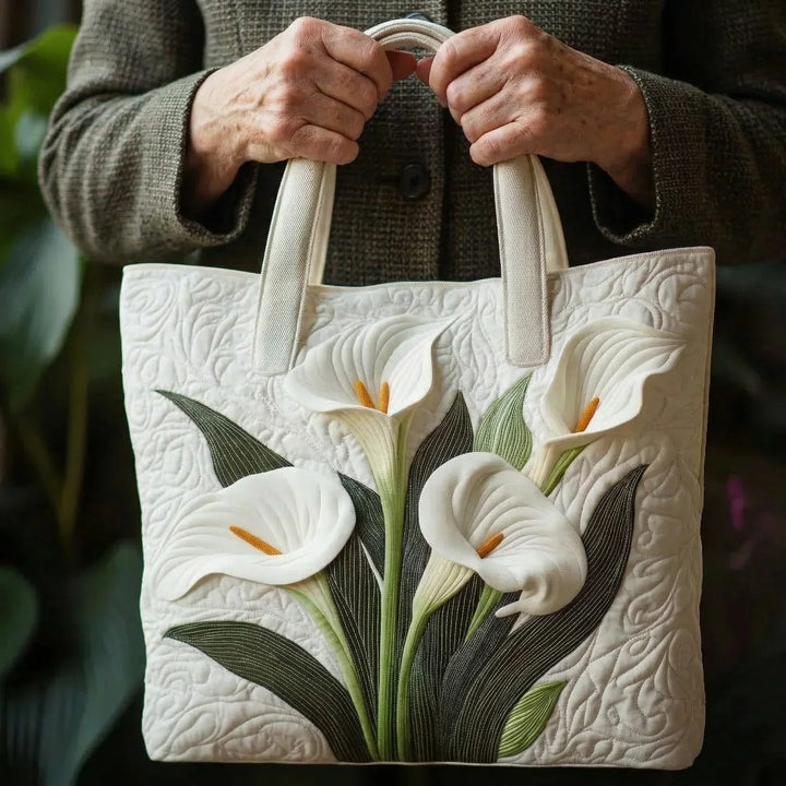 Sac matelassé artisanal - Lys blancs