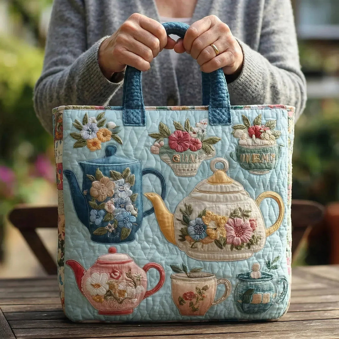 Sac cabas matelassé - Motif floral
