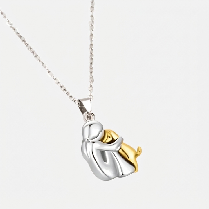 Collier Pendentif Câlin de Chien avec Boucles d'Oreilles Offertes