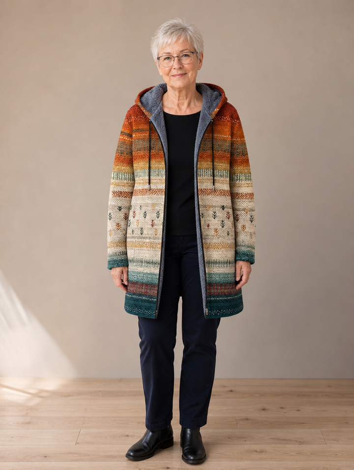Harriet | Manteau Cardigan à Capuche Artistique