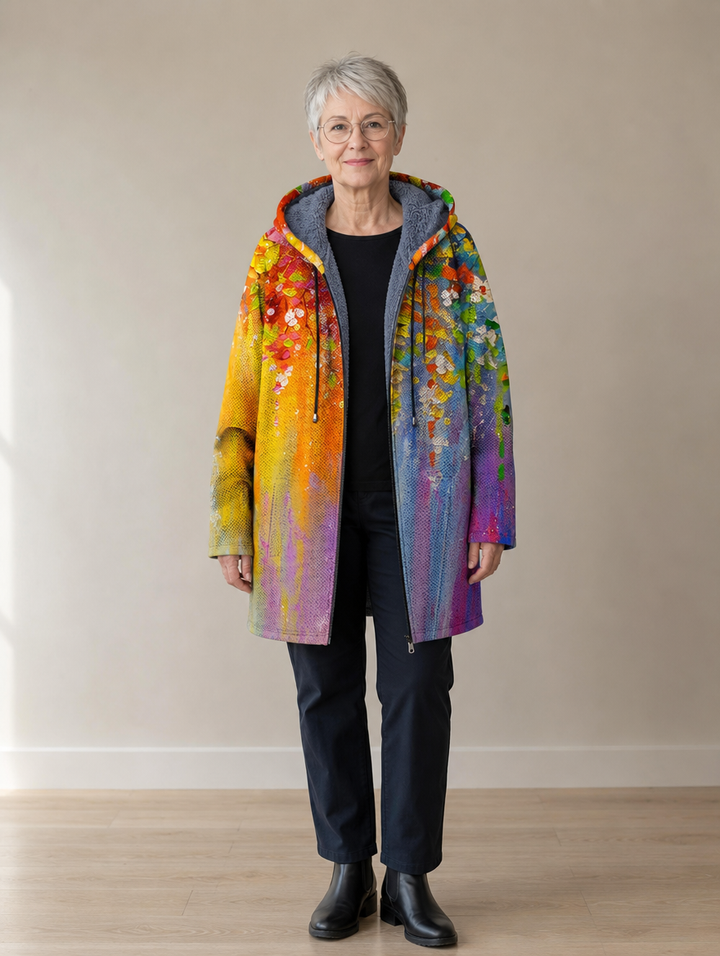 Delia | Cardigan à Capuche Artistique