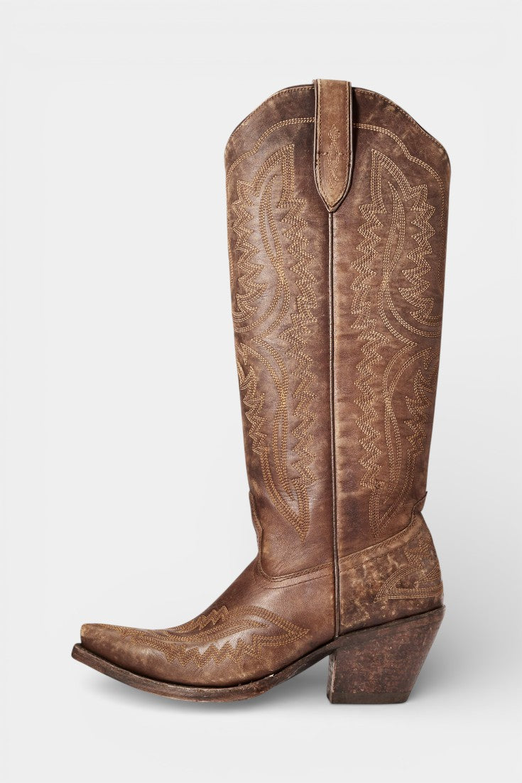 Zélie - Bottines à Bout Pointu Broderies Rétro Western