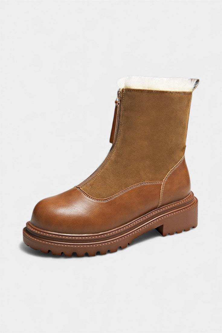 Gertrud - Bottes à Semelle Crantée et Garniture en Fausse Fourrure