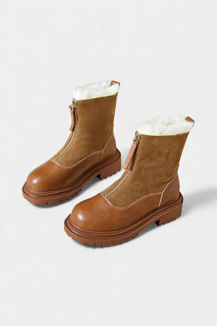 Gertrud - Bottes à Semelle Crantée et Garniture en Fausse Fourrure