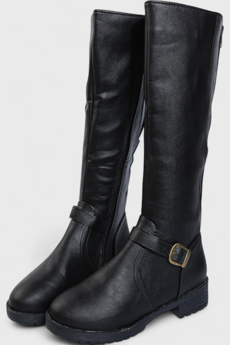 Sienna - Bottes Hautes Bouclées avec Fermeture Éclair