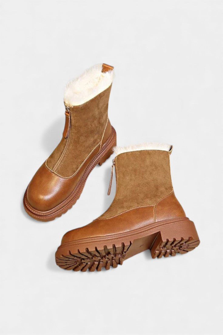 Gertrud - Bottes à Semelle Crantée et Garniture en Fausse Fourrure