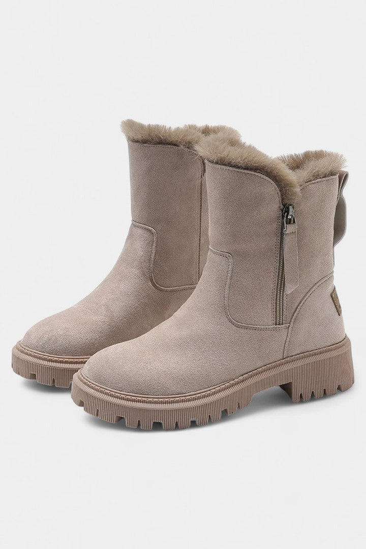 Avril - Bottes de Neige Montantes à Plateforme et Bordure Fourrure