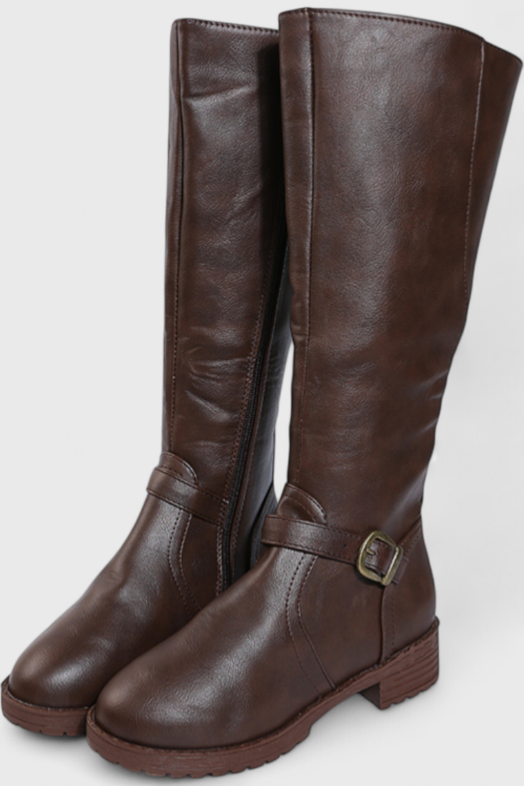 Sienna - Bottes Hautes Bouclées avec Fermeture Éclair