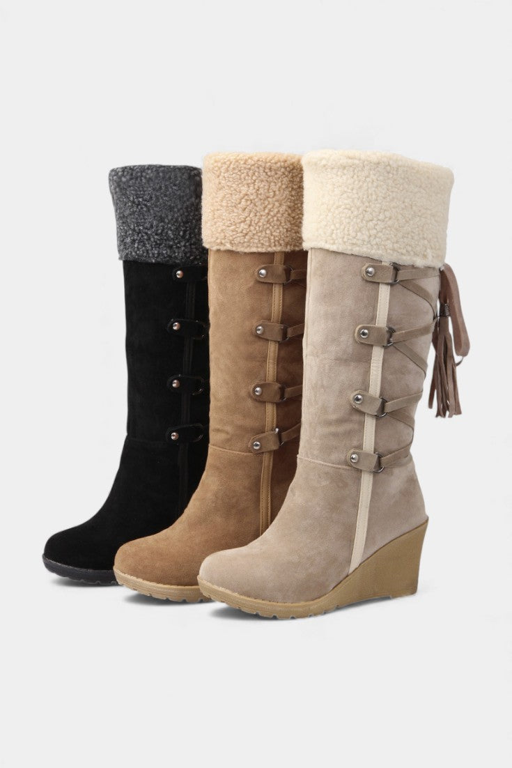 Palmyre - Bottes d'Hiver à Talon Compensé et Doublure Fourrure