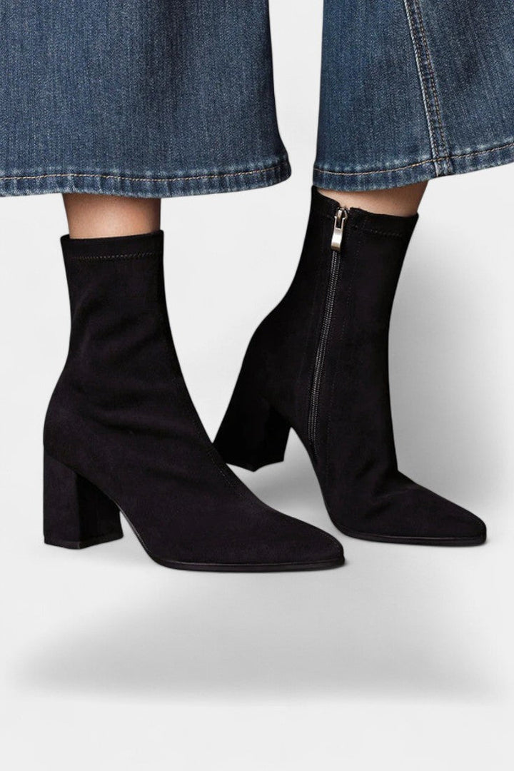 Célie - Bottines à Bout Pointu et Talon Bloc