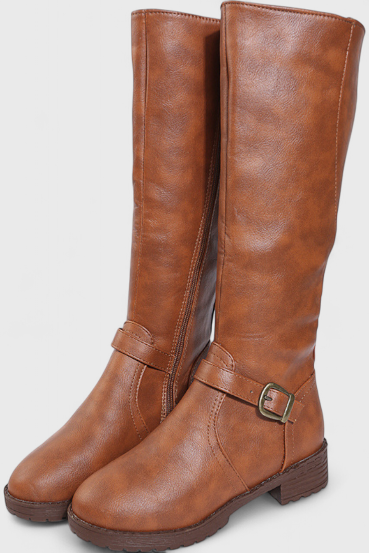 Sienna - Bottes Hautes Bouclées avec Fermeture Éclair