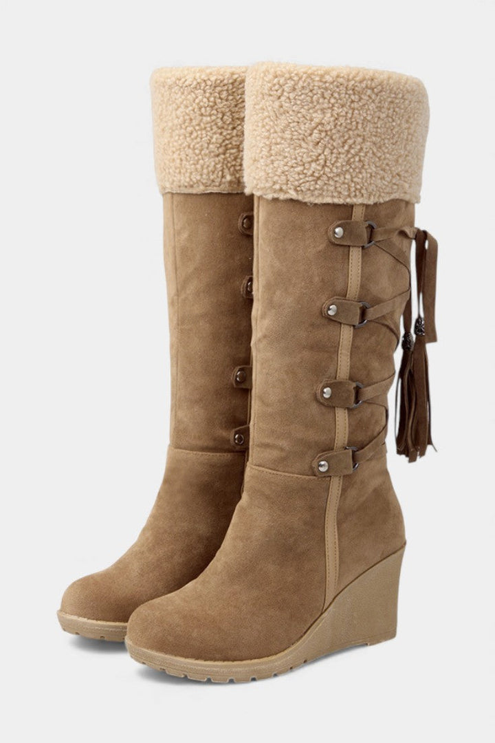 Palmyre - Bottes d'Hiver à Talon Compensé et Doublure Fourrure