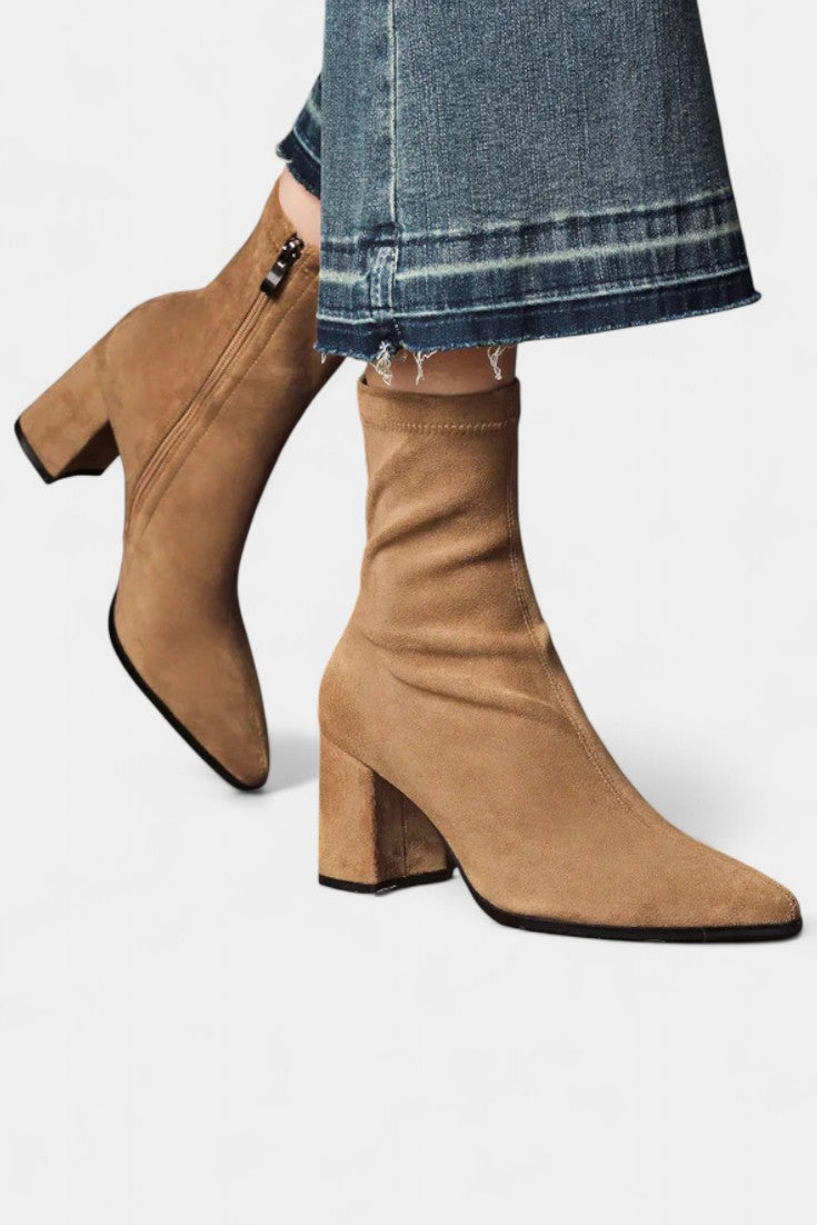 Célie - Bottines à Bout Pointu et Talon Bloc
