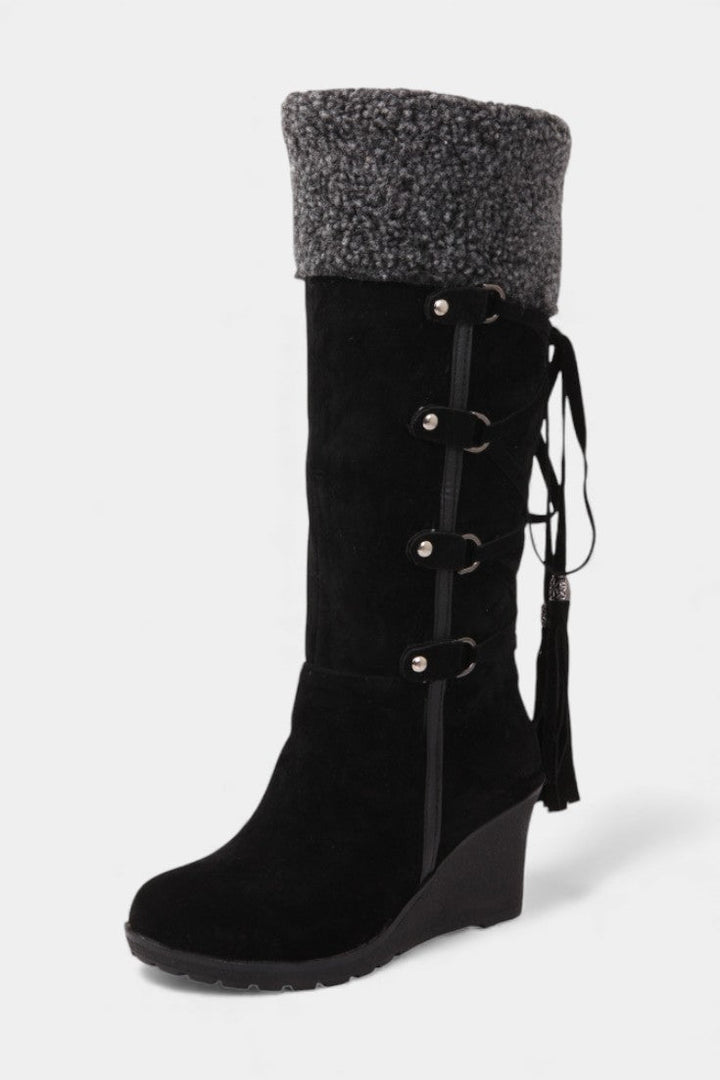 Palmyre - Bottes d'Hiver à Talon Compensé et Doublure Fourrure