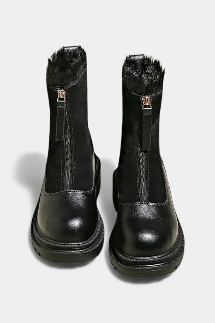 Gertrud - Bottes à Semelle Crantée et Garniture en Fausse Fourrure