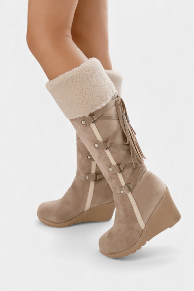 Palmyre - Bottes d'Hiver à Talon Compensé et Doublure Fourrure