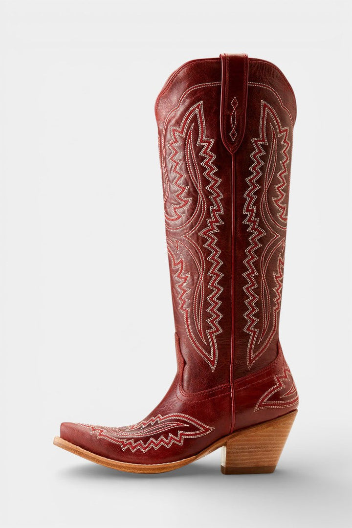 Zélie - Bottines à Bout Pointu Broderies Rétro Western