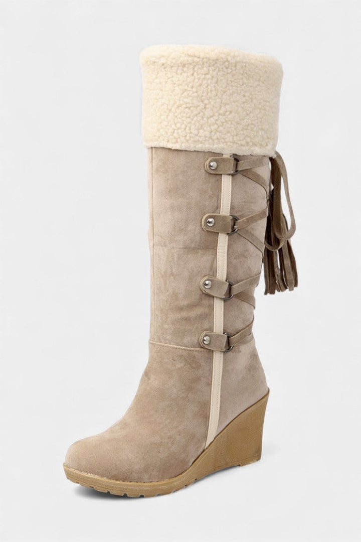 Palmyre - Bottes d'Hiver à Talon Compensé et Doublure Fourrure