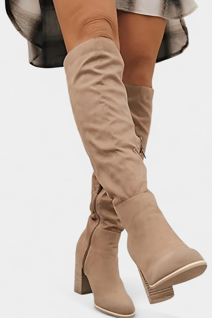 Calliope - Bottes à Bout Rond et Talon Épais