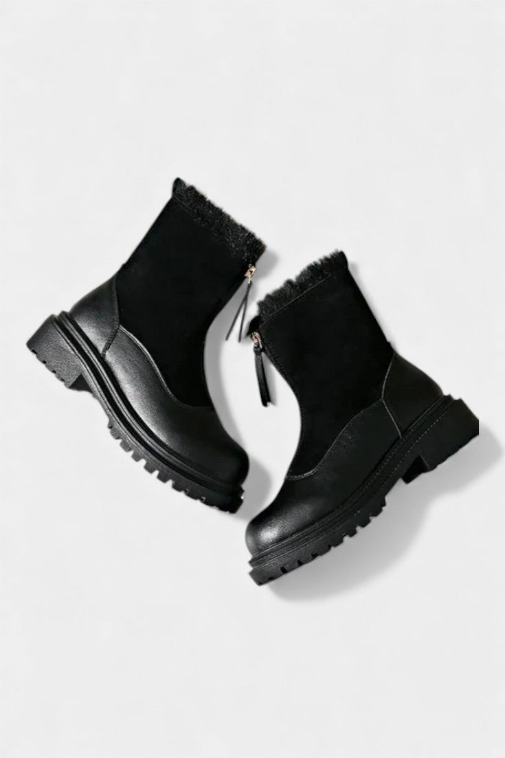 Gertrud - Bottes à Semelle Crantée et Garniture en Fausse Fourrure