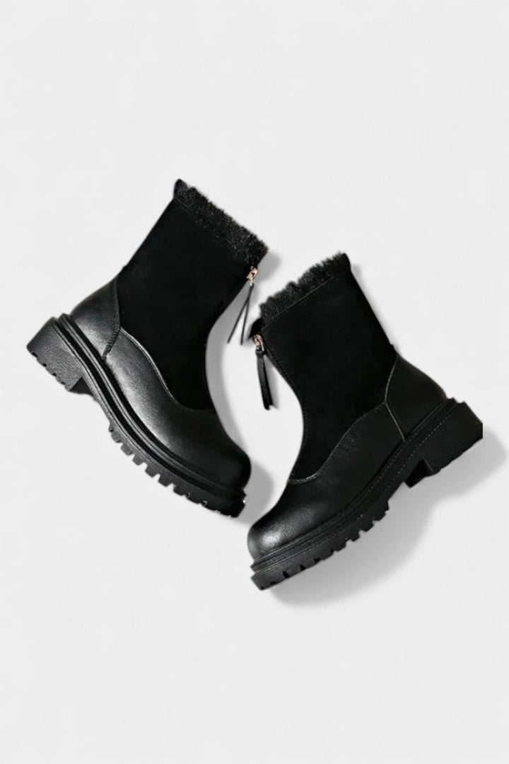Gertrud - Bottes à Semelle Crantée et Garniture en Fausse Fourrure