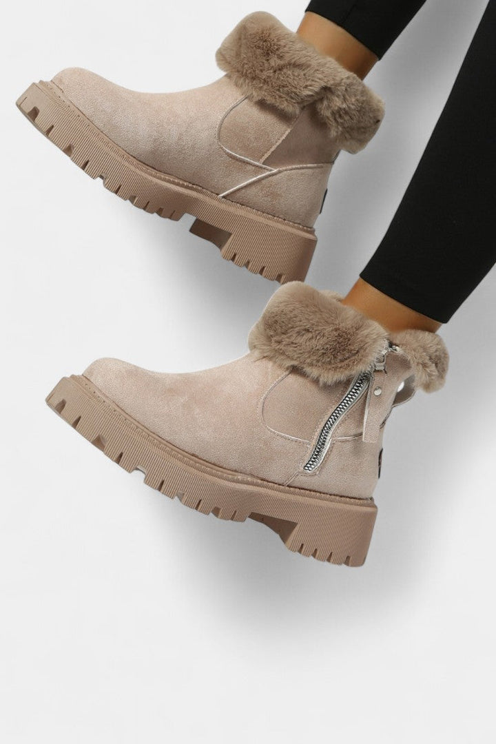 Avril - Bottes de Neige Montantes à Plateforme et Bordure Fourrure