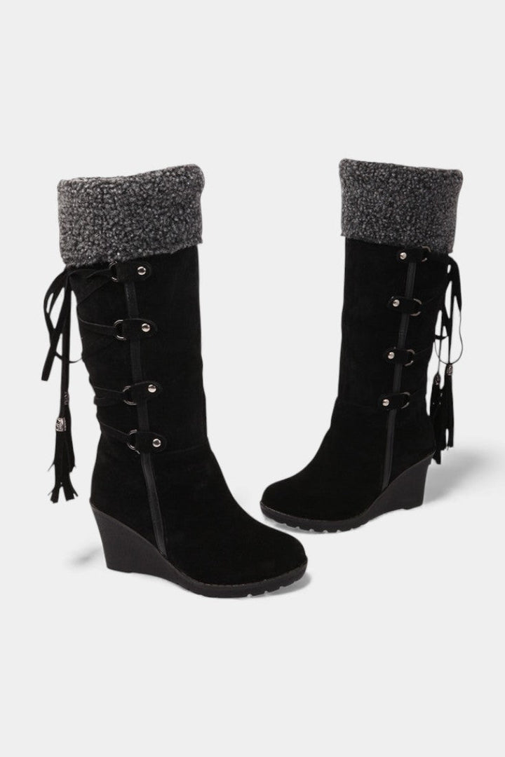 Palmyre - Bottes d'Hiver à Talon Compensé et Doublure Fourrure