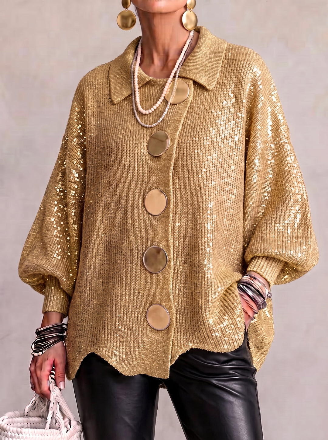 Karina | Gilet Boutonné Oversized à Col