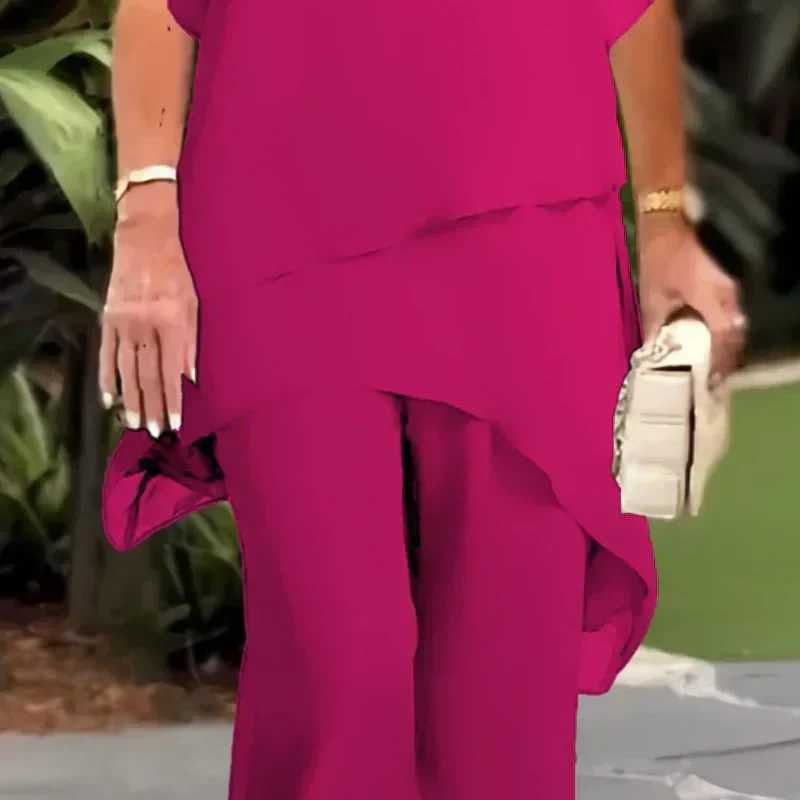 Mary | Ensemble avec pantalon palazzo drapé