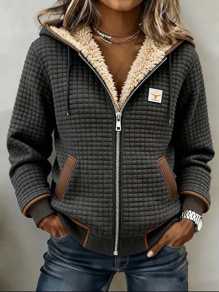 Silvana | Veste à Capuche Matelassée Doublée Sherpa