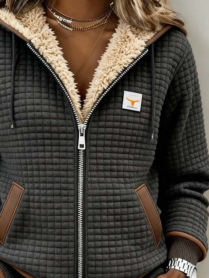 Silvana | Veste à Capuche Matelassée Doublée Sherpa