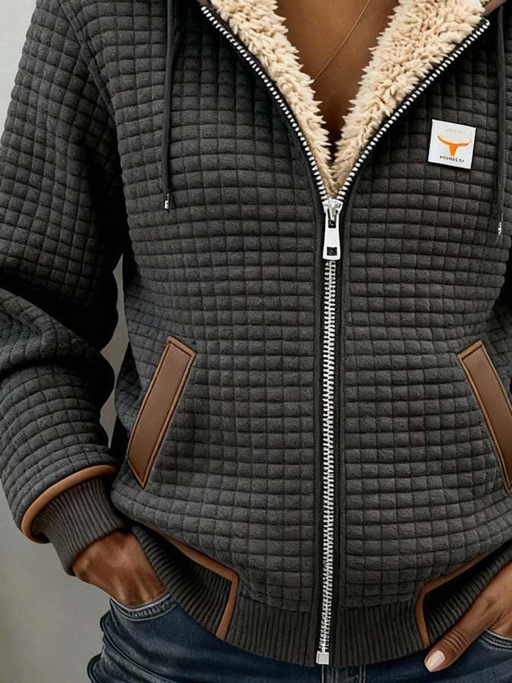 Silvana | Veste à Capuche Matelassée Doublée Sherpa